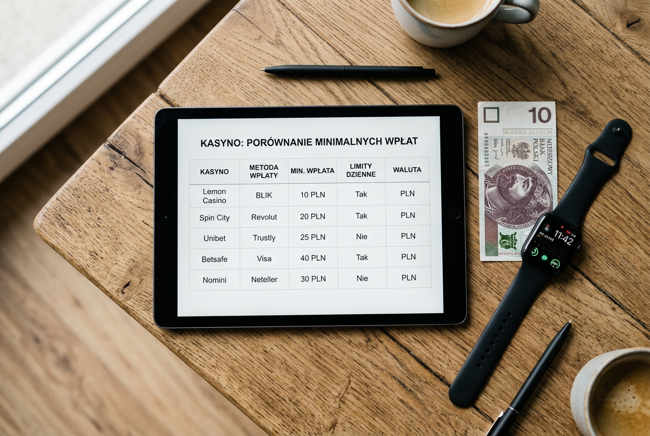 Tabela porównawcza limitów i metod płatności w kasynach online